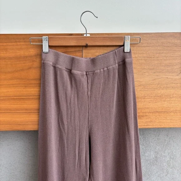 NAADAM Ribbed Lightweight Wide Leg Pants, Size S
